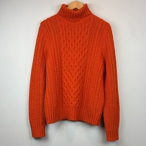 Tommy Hilfiger Vibrant Orange wool roll neck Turtleneck Sweater